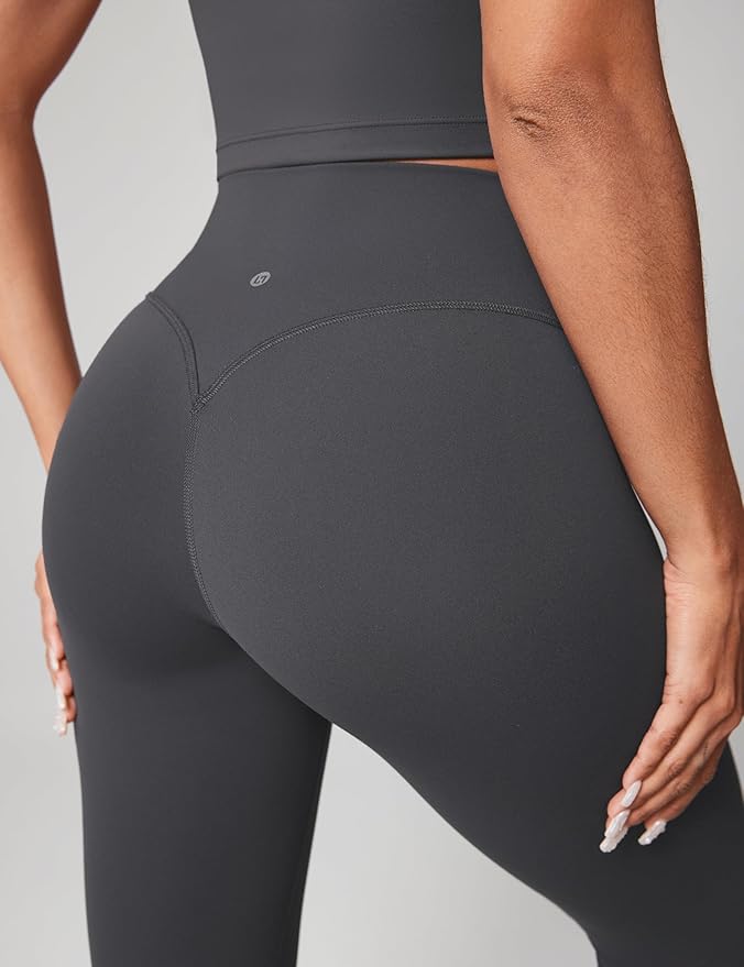 UNISSU Hugcurve No Front Seam High Waisted Workout Leggings for Women Buttery Soft Yoga Pants Gym Athletic Tights - 25''