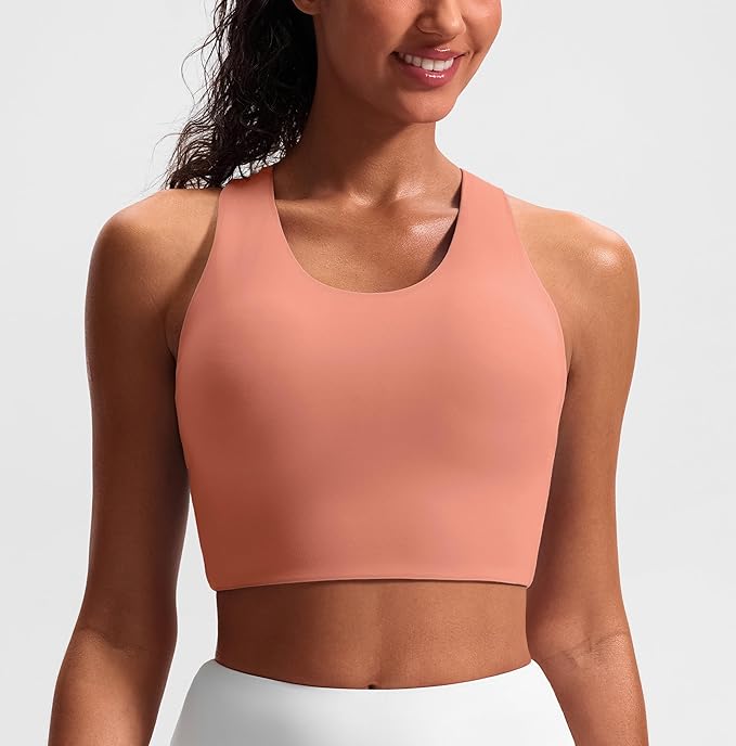Sports Bras for Women Criss-Cross Back Padded Workout Tank Tops Medium Support Crop Tops for Women