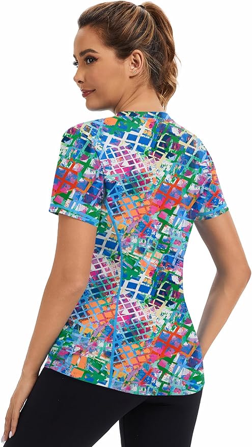 AVOOGUE Women's Short Sleeve Workout Tops Quick Dry Athletic UPF50+ Sun Protection Shirts Gym Hiking Running Yoga Clothes