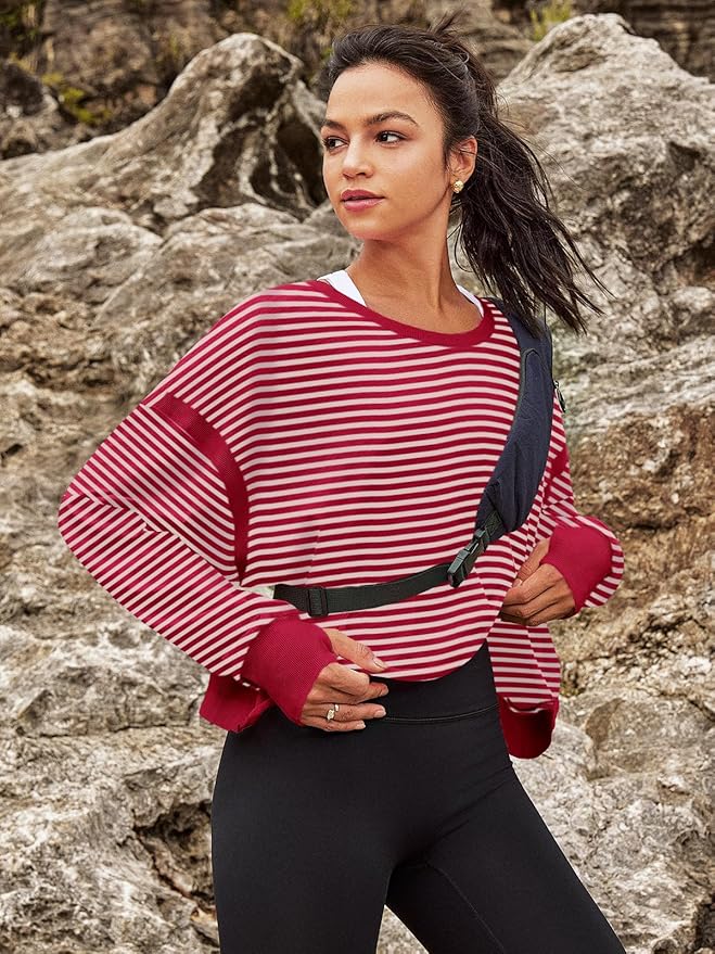 Panadila Womens Open Back Workout Top Long Sleeve Athletic Shirts Casual Crop Running Tee Y2k Yoga
