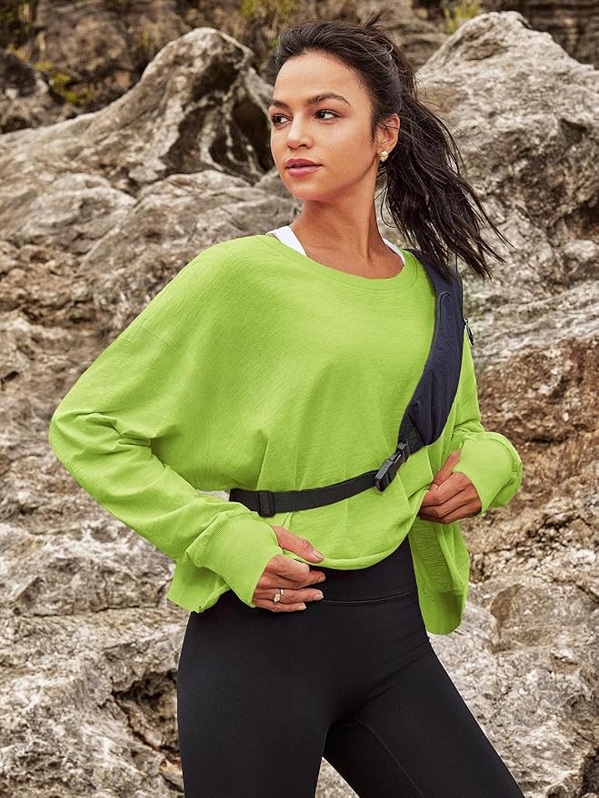 Panadila Womens Open Back Workout Top Long Sleeve Athletic Shirts Casual Crop Running Tee Y2k Yoga