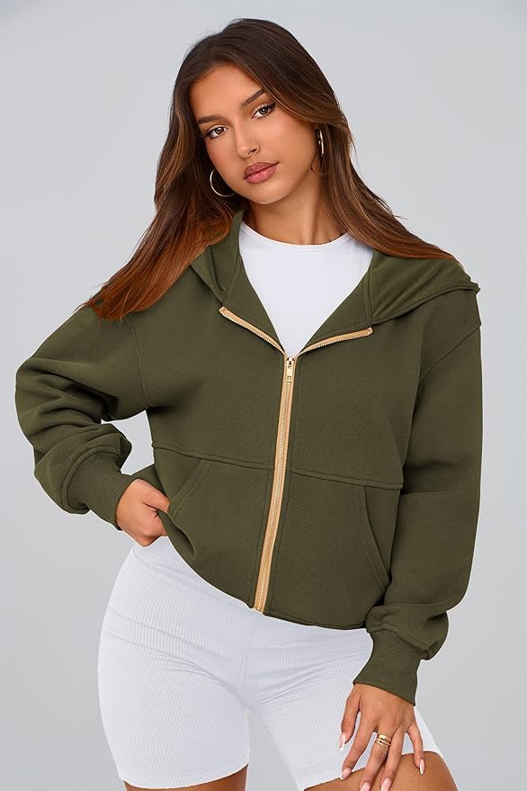 PRETTYGARDEN Hoodies for Women Sweatshirt Zip Up Hoodie Fall Fashion 2026 Trendy Long Sleeve Jackets Winter Clothing Outfits