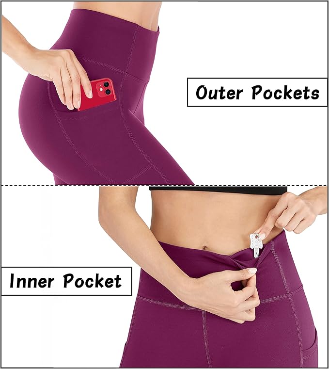Heathyoga Capri Leggings for Women High Waisted Capri Leggings with Pockets for Women Tummy Control Yoga Pants Women