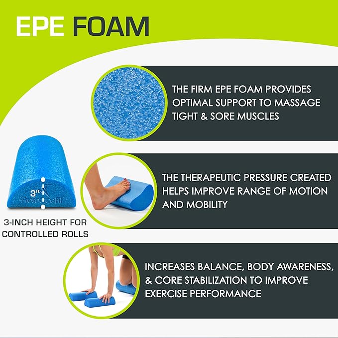 ProsourceFit Flex Foam Rollers for Muscle Massage, Physical Therapy, Core & Balance Exercises Stabilization