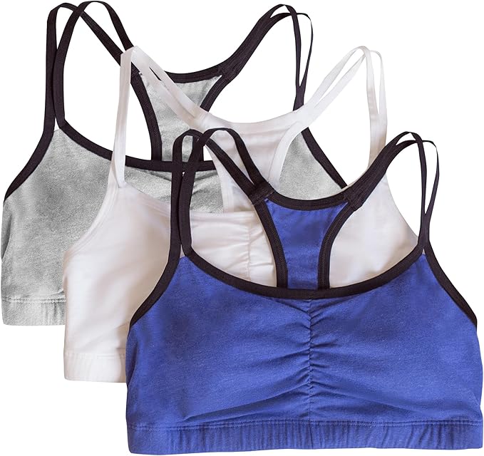 Fruit of the Loom Women's Spaghetti Strap Cotton Sports Bra - All-Day Comfort & Easy Movement