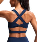 Sports Bras for Women Criss-Cross Back Padded Workout Tank Tops Medium Support Crop Tops for Women