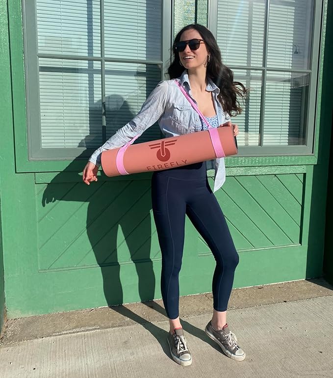 Premium Yoga Mat - 5mm Thick, Extra Wide & Long, Non-Slip Natural Rubber Base & PU Top, Anti-Tear, Ideal for Yoga, Pilates, and Fitness.