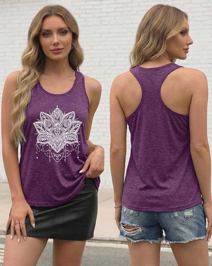 JILUVIN Tank Tops for Women Racerback Summer Sleeveless Casual Graphic Basic Top Shirts 2026