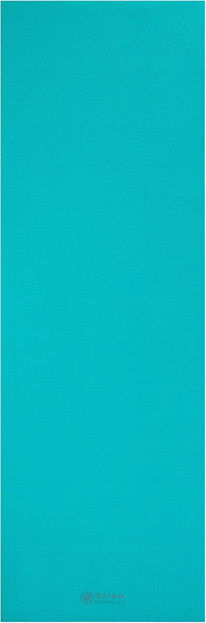 Gaiam Essentials 1/4" Thin (6mm) Yoga & Pilates, Fitness & Exercise Mat with Easy-Cinch Carrier Strap Cusion Support For Fitness and Gym Workouts