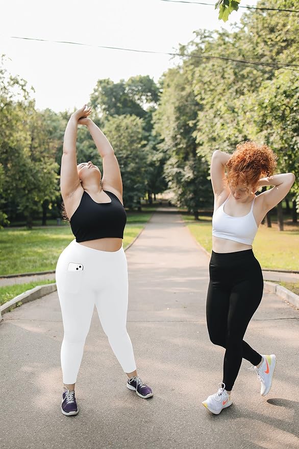 Plus Size Leggings for Women with Pockets-Stretchy XL-5XL Yoga Pants Tummy Control High Waist Workout Leggings