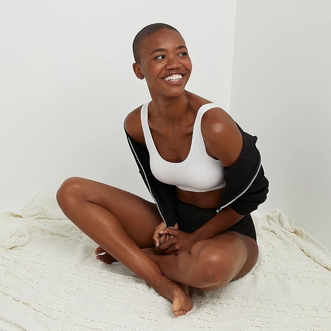 Hanes Women's Pack, Cotton Scoopneck Bralette, Low-Impact Sports Bra, 3-Pack