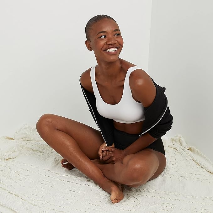 Hanes Women's Pack, Cotton Scoopneck Bralette, Low-Impact Sports Bra, 3-Pack