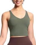 THE GYM PEOPLE Womens' Sports Bra Longline Wirefree Padded with Medium Support