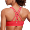 CRZ YOGA Naked Feeling Strappy Padded Sports Bras for Women - Fitness Workout Top Criss Cross Back Yoga Cami