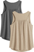 PINSPARK Workout Tops for Women Racerback Tank Tops Sleeveless Athletic Running Shirts Lightweight Yoga Gym Tank,2 Pack S-3XL