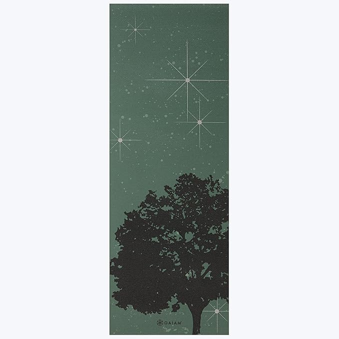 Gaiam Print Yoga Mat, Non Slip Exercise & Fitness Mat for All Types of Yoga, Pilates & Floor Exercises