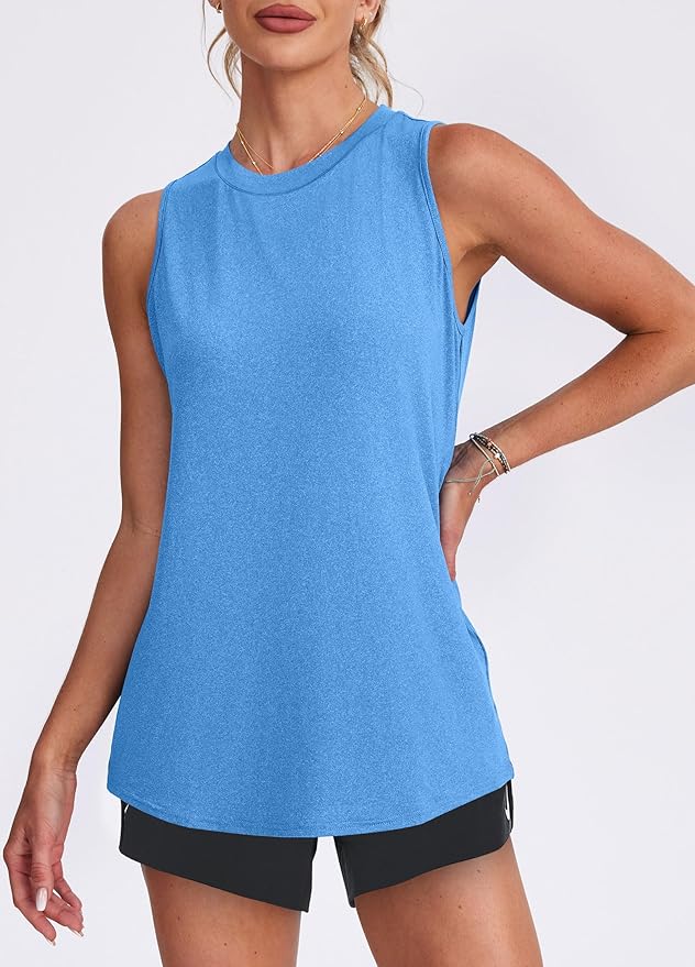 Womens Workout Tank Tops Lightweight Sleeveless Shirts for Women Loose Fit Tops for Athletic Running Tennis Yoga