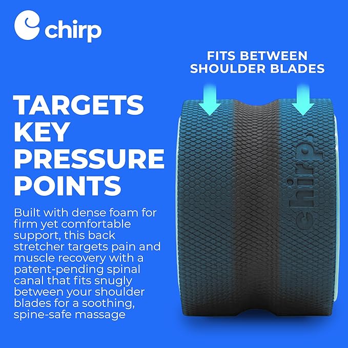 Chirp Wheel Foam Roller - Targeted Back & Neck Pain Relief, Muscle Massage, Trigger Point Therapy, High-Density Foam Tool for Physical Therapy, Stretching & Exercise, 500lbs Capacity, 6 Inch Mint