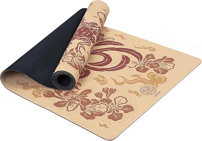 Cork Yoga Mat with Natural Rubber Base, Extra Size, Thickness and Support, Excellent Cushion & Grip, Non-Slip, Non-Toxic, Sweat-Resistant, Sustainable, Eco-friendly Exercise Mat