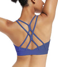 RUNNING GIRL Sports Bras for Women,Strappy Crisscross Back Padded Low Impact Running Sports Bra with Removable Cups