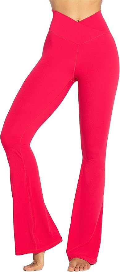 Sunzel Flare Leggings, Crossover Yoga Pants with Tummy Control, High-Waisted and Wide Leg