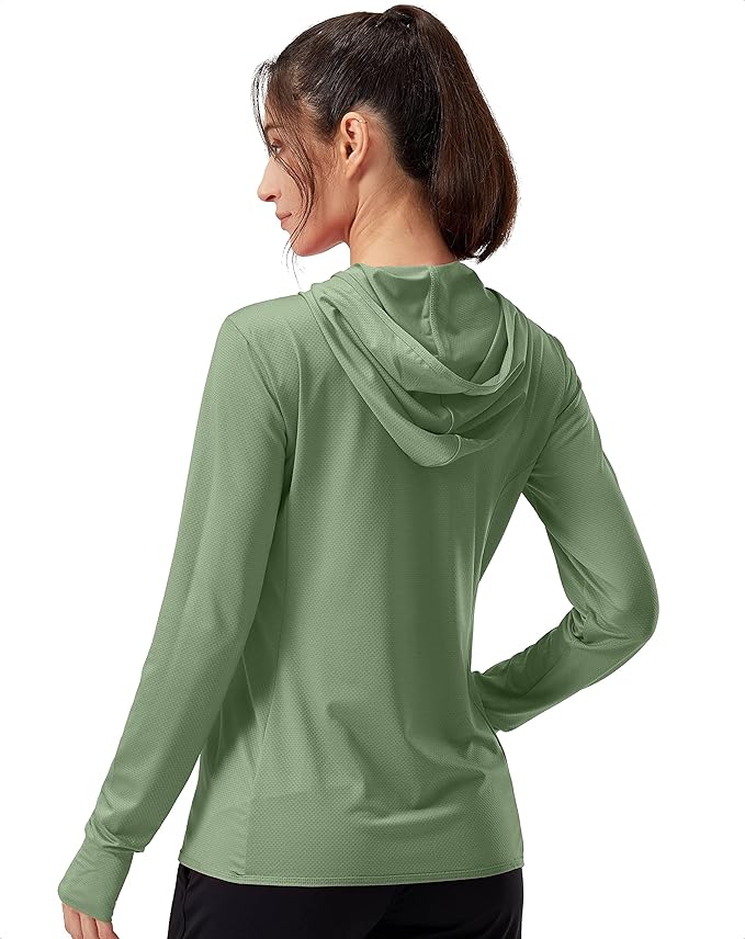 Soothfeel Women's UPF 50+ Sun Protection Hoodie Jacket Lightweight Long Sleeve Sun Shirt for Women with Pocket Hiking Outdoor