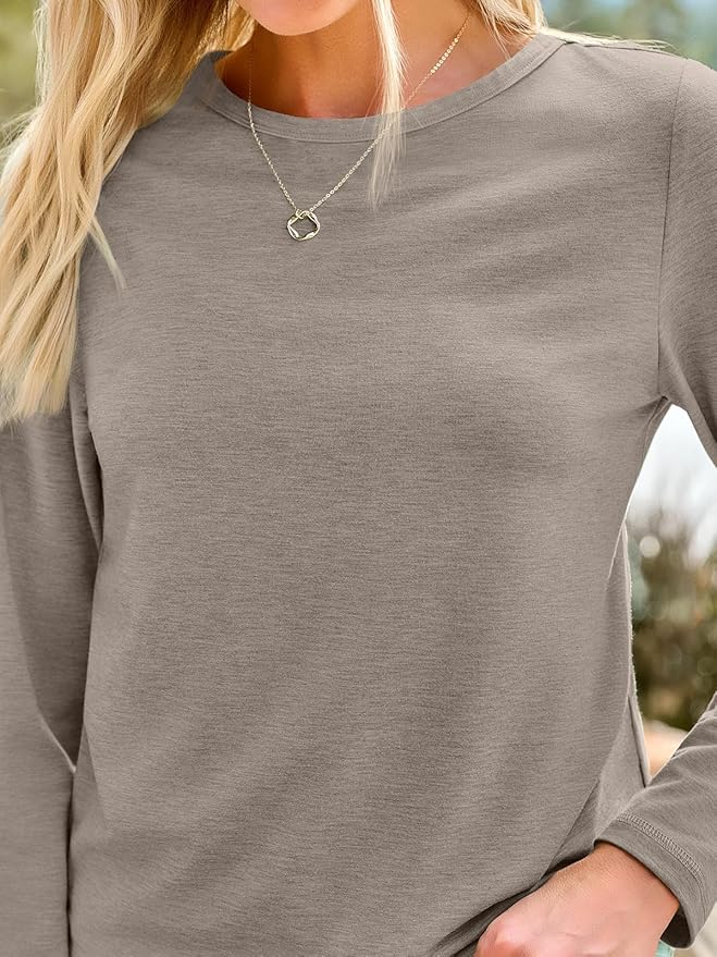 AUTOMET Women‘s Basic Long Sleeve Crewneck, Plus Size Winter & Spring Top, Casual Fall Tee for Teacher & Everyday Outfits