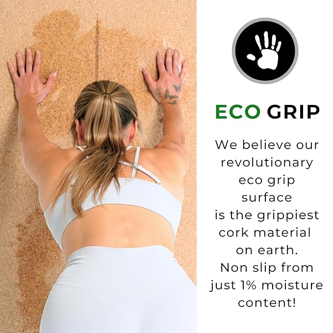 Plyopic Ultimate Cork Yoga Mat – Non-Slip Ultra-Premium Cork | Thicker, Longer & Wider for Extra Comfort | 100% Natural Grip & Eco Friendly | Optional Alignment Lines | For Yoga, Bikram & Hot Yoga