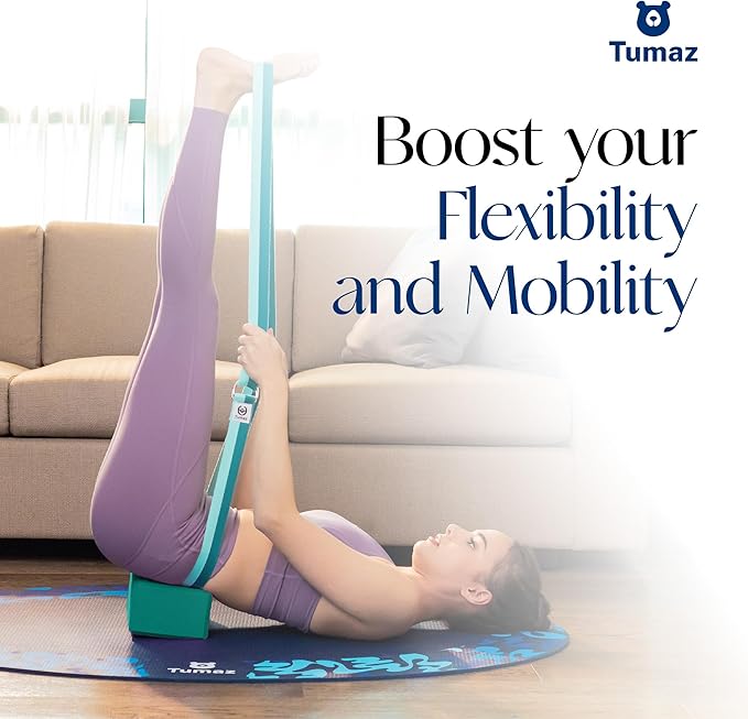 Tumaz Non-Slip Yoga Blocks 2-Pack - High Density/Lightweight EVA Foam & Natural Cork for Stability, Premium Set with E-Book Included