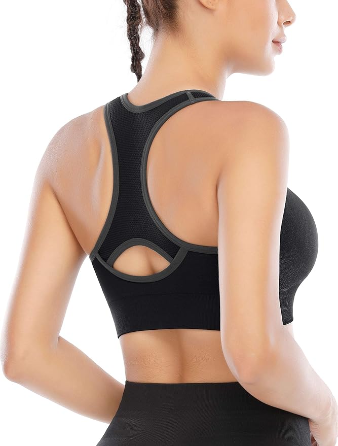 Heathyoga High Impact Sports Bras for Women High Support Padded Sports Bra Pack Racerback Bras for Women Workout Bra Sets