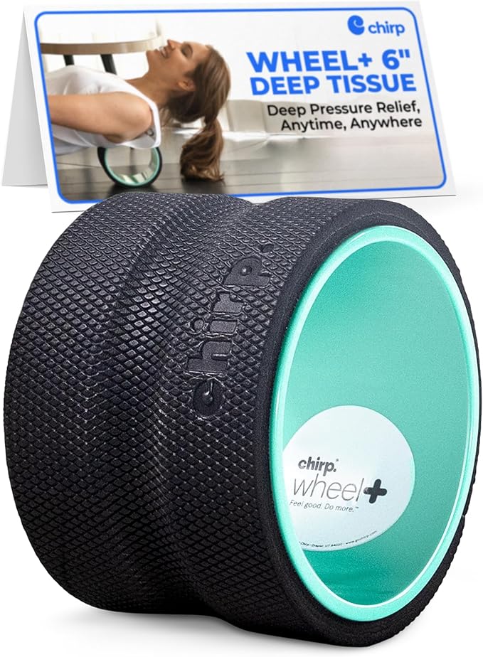 Chirp Wheel Foam Roller - Targeted Back & Neck Pain Relief, Muscle Massage, Trigger Point Therapy, High-Density Foam Tool for Physical Therapy, Stretching & Exercise, 500lbs Capacity, 6 Inch Mint