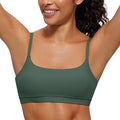 CRZ YOGA Butterluxe Adjustable Spaghetti Strap Sports Bras for Women - Scoop Neck Wireless Padded Yoga Workout Crop Top