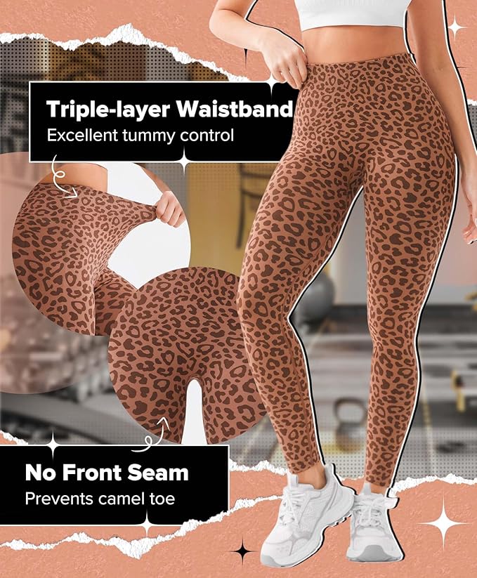 BRXL Butt Lifting Lycra No Front Seam Workout Leggings for Women Tummy Control High Waist Seamless Gym Running Leggings