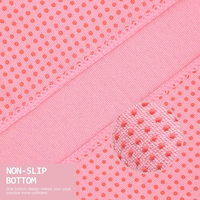Eunzel 2 Pack Hot Yoga Towel with Grip Dot, Non Slip Yoga Mat Towe Sweat Absorbent Towel for Hot Yoga,Bikram, Pilates and Fitness 72" x 24", Taro Purple/Pink