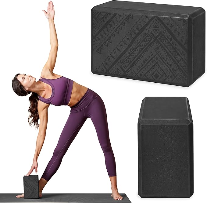 Gaiam Yoga Block - Supportive Latex-Free Eva Foam - Soft Non-Slip Surface with Beveled Edges for Yoga, Pilates, Meditation