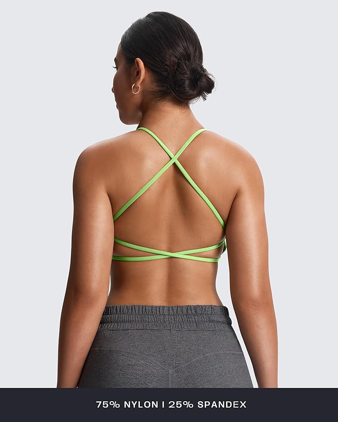 Aoxjox Women's Workout Sports Bras Fitness Trinity Ivy Low Impact Bra Yoga Crop Tank