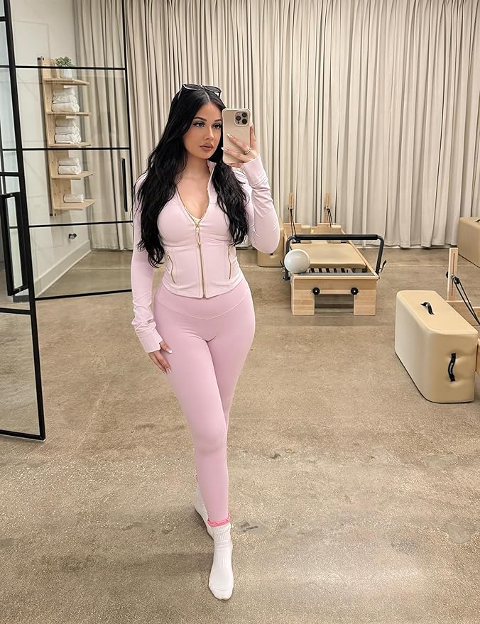 Olmlmt No Front Seam Workout Leggings for Women Tummy Control Butt Lifting Leggings Buttery Soft Gym Yoga Pants