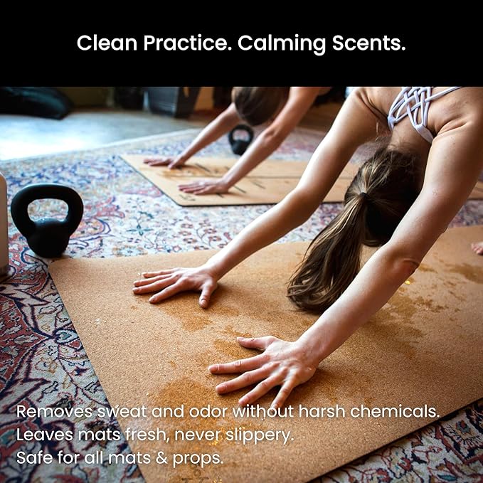 Yoga Clean – Eco-Friendly Yoga Mat Cleaner & Deodorizing Spray | Neutralizes Sweat & Odor to Protect Your Mat | 8 oz Plant-Based Formula, Spa-Like Scent, Made in the USA