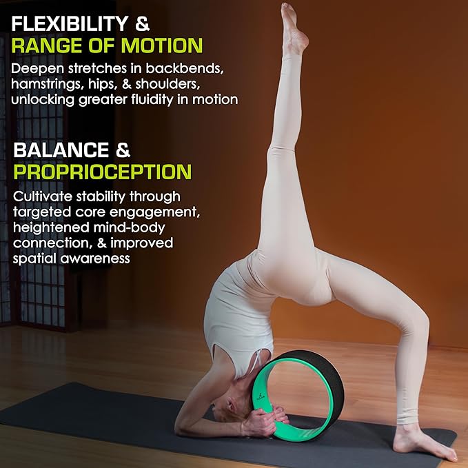 ProsourceFit Yoga Wheel Prop 12” for Improving Yoga Poses, Backbends, Flexibility, Balance, Stretching, Relaxation