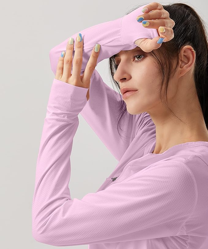 Soothfeel Women's UPF 50+ Sun Protection Hoodie Jacket Lightweight Long Sleeve Sun Shirt for Women with Pocket Hiking Outdoor