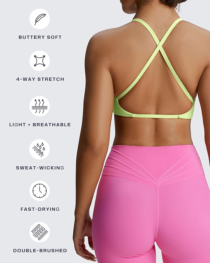 Aoxjox Women's Workout Sports Bras Fitness Metamorph Sienna Twist Bra Yoga Crop Tank