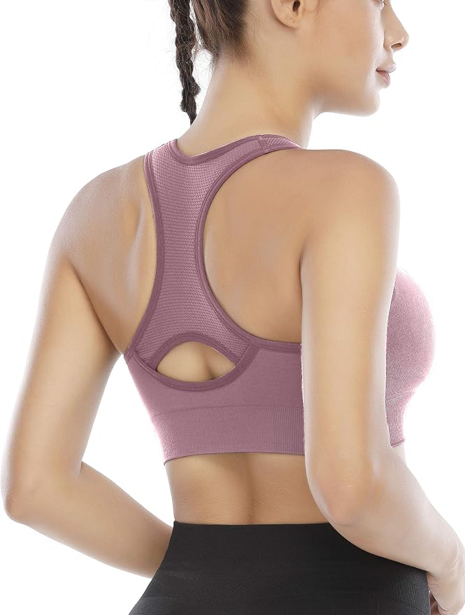 Heathyoga High Impact Sports Bras for Women High Support Padded Sports Bra Pack Racerback Bras for Women Workout Bra Sets