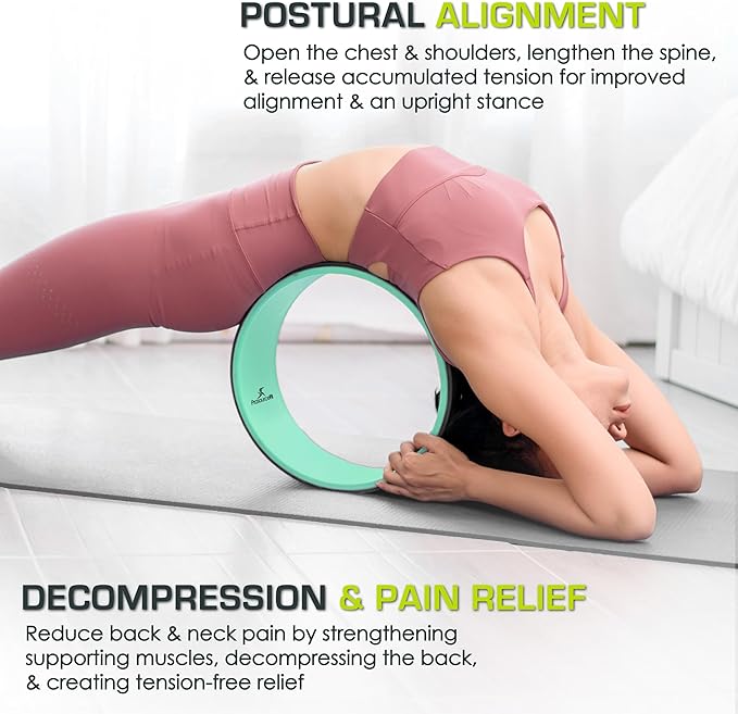 ProsourceFit Yoga Wheel Prop 12” for Improving Yoga Poses, Backbends, Flexibility, Balance, Stretching, Relaxation