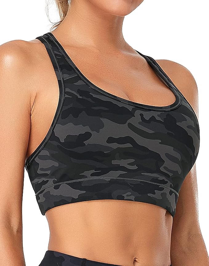 Oalka Women's Racerback Sports Fitness Support Workout Running Bras