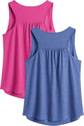 PINSPARK Workout Tops for Women Racerback Tank Tops Sleeveless Athletic Running Shirts Lightweight Yoga Gym Tank,2 Pack S-3XL