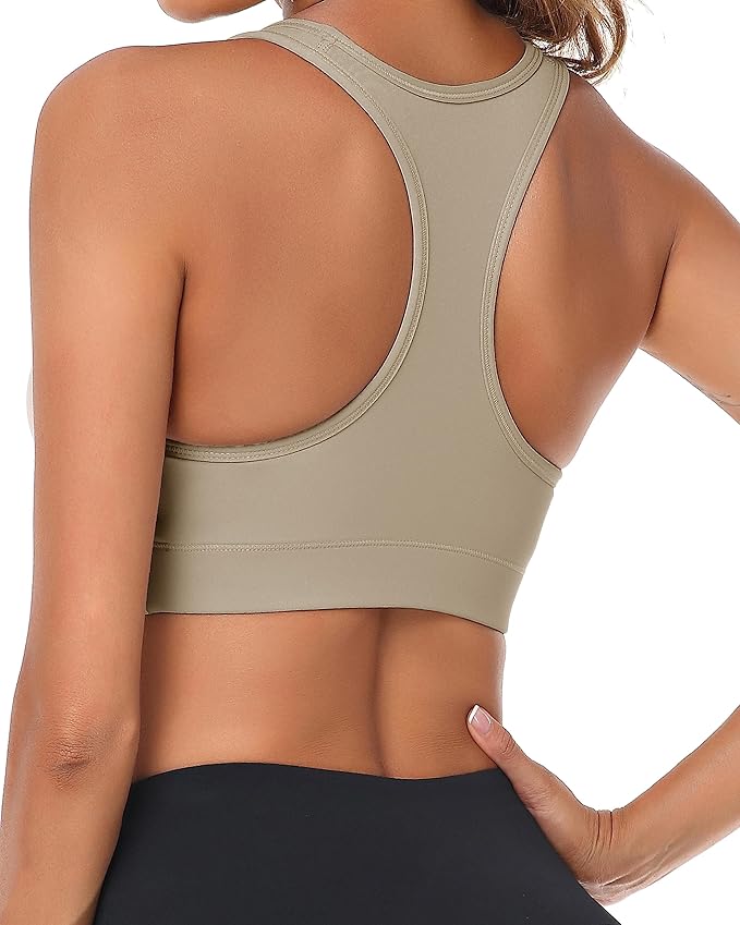 Oalka Women's Racerback Sports Fitness Support Workout Running Bras