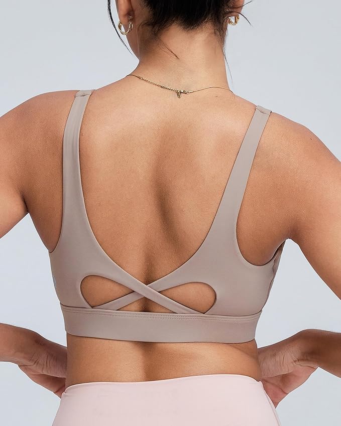 RUNNING GIRL Sports Bra for Women High Support, Molded Cup High Impact Sports Bras with Sewn in Pads Workout Running Bra