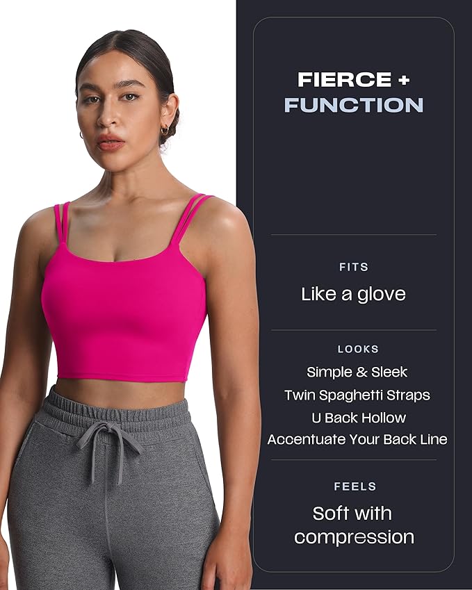 Aoxjox Women's Workout Sports Bras Fitness Yoga Crop Tank Metamorph Twist Back Cami