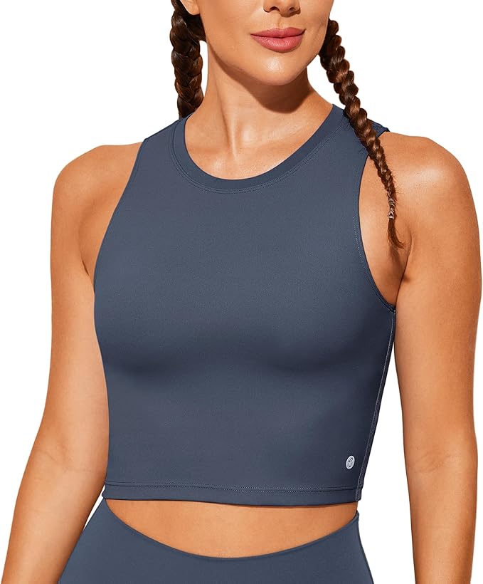 Natural Feelings Nudi Sports Bras for Women Removable Padded Yoga Tank Tops Sleeveless Fitness Workout Crop Tops