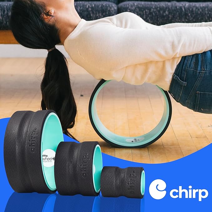 Chirp Wheel Foam Roller – Targeted Back & Neck Relief, Lumbar Spine Stretcher, Spinal Decompression Back Stretcher, Massage Roller with Density Foam for Physical Therapy, Supports 500lbs, 3-Pack Mint